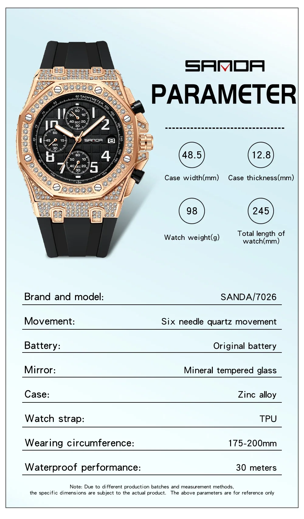 Montre à quartz SANDA 7026 pou - Tropic Strap Vintage avis et prix
