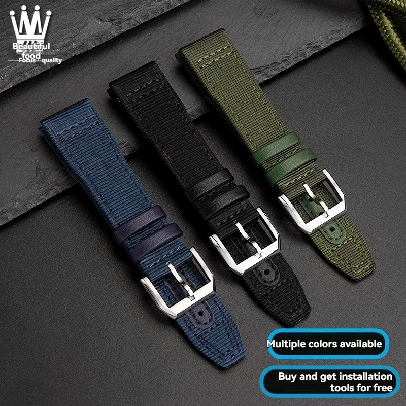 Bracelet bleu-vert de haute qu - Leather Watch Band Men avis et prix